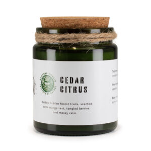 Świeca Sojowa z Drewnianym Knotem - Cytrus Cedrowy